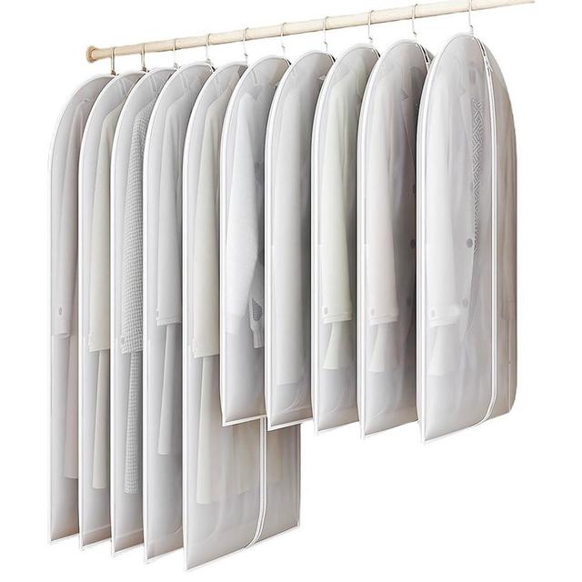Maylmc 20 Pack Combo Clear Garment Bags for Hanging Clothes with Full Zipper, Travel Hanging Garment Bags for Closet Storage, Suit Bags for Closet storage(120 x 60cm x 10 Pack; 100 x 60cm x 10 Pack)