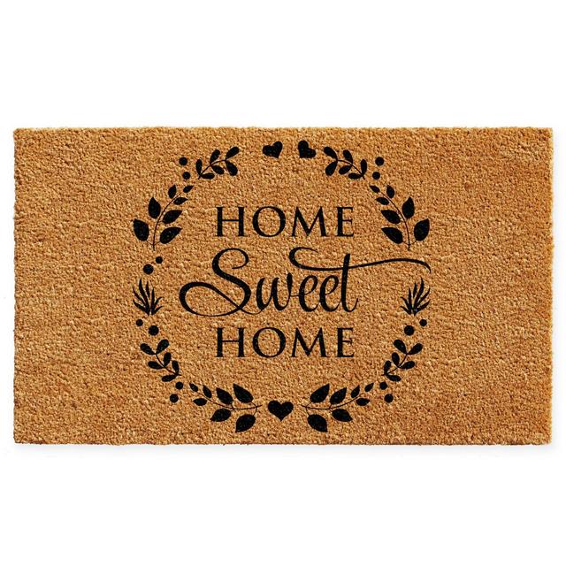 Calloway Mills Sweet Wreath 17" x 29" Coir Door Mat in Natural/Black