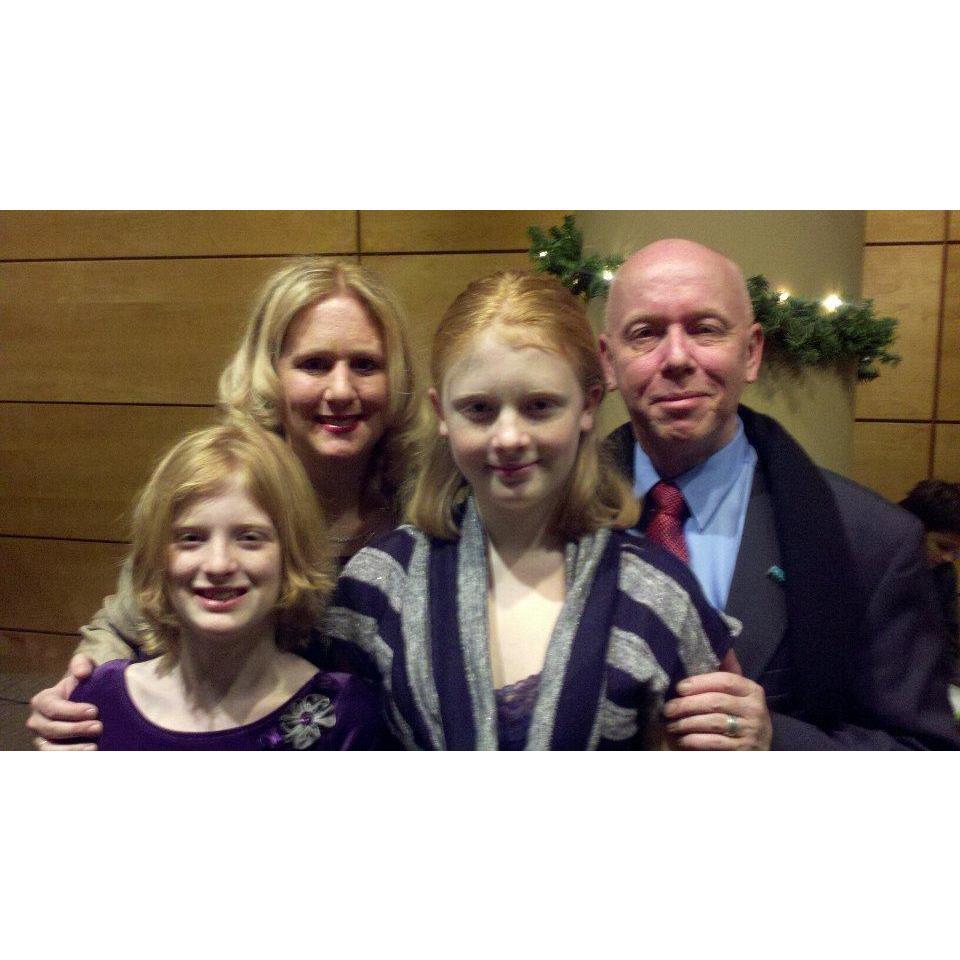 Greg, Jennifer, Megan and Allison at the Nutcracker show Strathmore, November, 2011