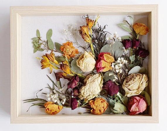 Dried Wedding Bouquet Shadow Box Flower Frame