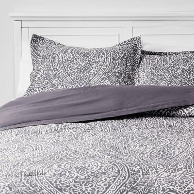 Paisley Ogee Comforter Set Gray - Threshold™