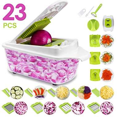 Sedhoom 23 in 1 Vegetable Chopper Food Chopper Onion Chopper Mandoline Slicer w/ Large Container, 2nd Generation