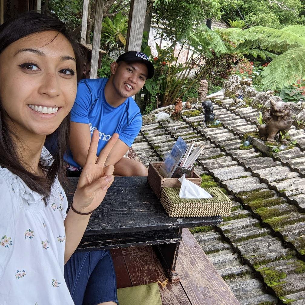 One of our favorite cafes in Okinawa-- known for an obscene amount of shisa statues attop their roof.