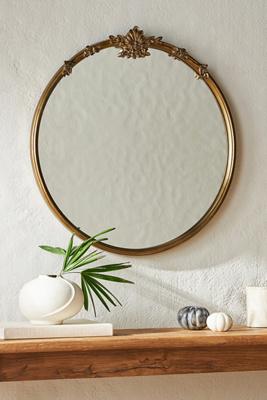 Cecilia Floral Emblem Round Wall Mirror