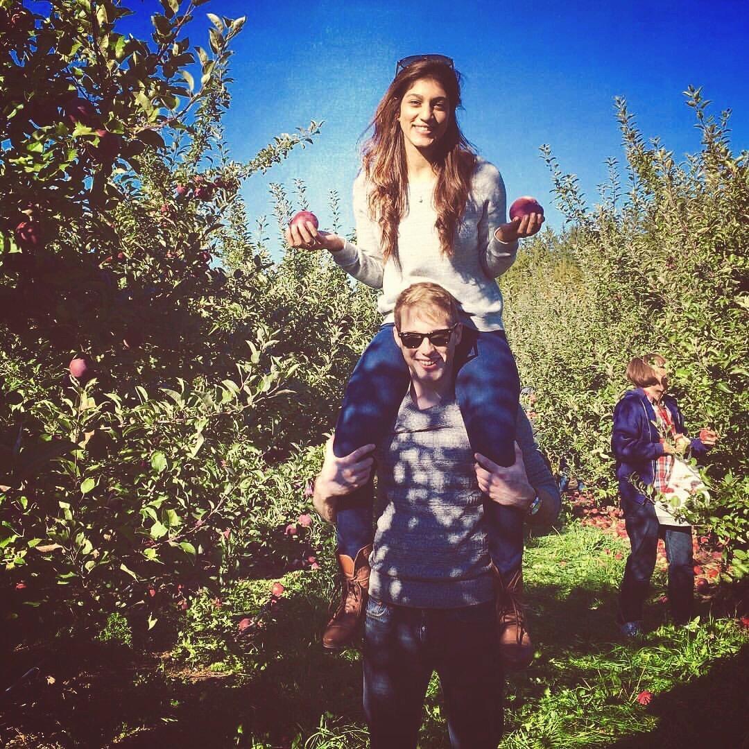 Varsity Apple Picking during our first trip Upstate together