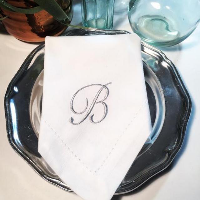 Sophia Monogrammed Cloth Napkins /Set of 4 embroidered napkins