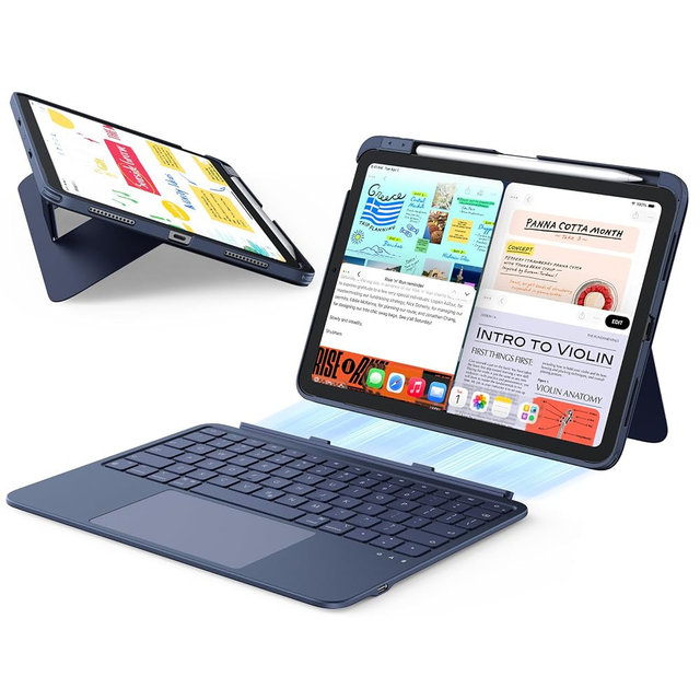 ESR for iPad (A16) 11th/10th Gen Flex Keyboard Case, Ultra-Light Magnetic Detachable Keyboard for iPad 10.9" with Writing/Viewing Modes, Larger Precision Trackpad, Blue