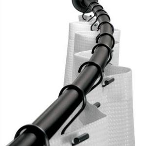 Interdesign - Curved Matte Black Shower Curtain Rod 41-72