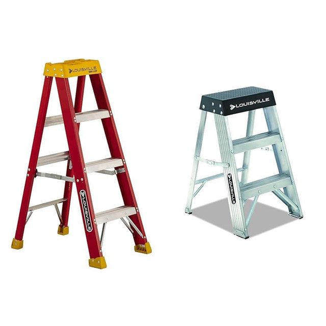 Louisville Ladder L-3016-04 Step Stepladder, 4-Feet & AS3002 6966014, 2 feet, Black