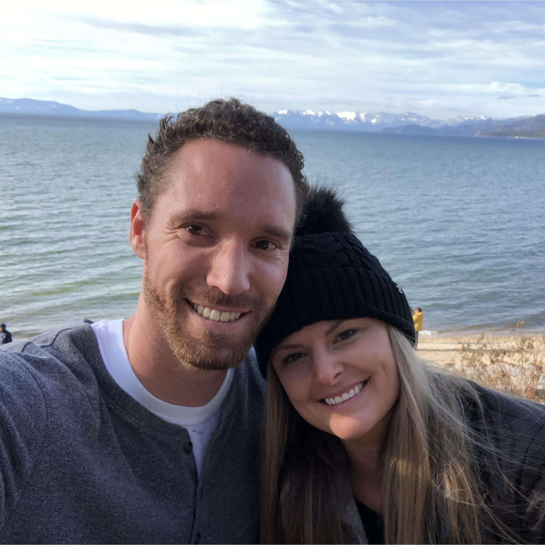 Soaking in the views of the lake in Lake Tahoe, CA