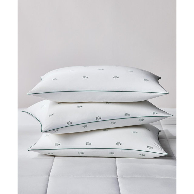 Lacoste Home All Over Crocs Cotton Firm Density Pillow, Standard/Queen