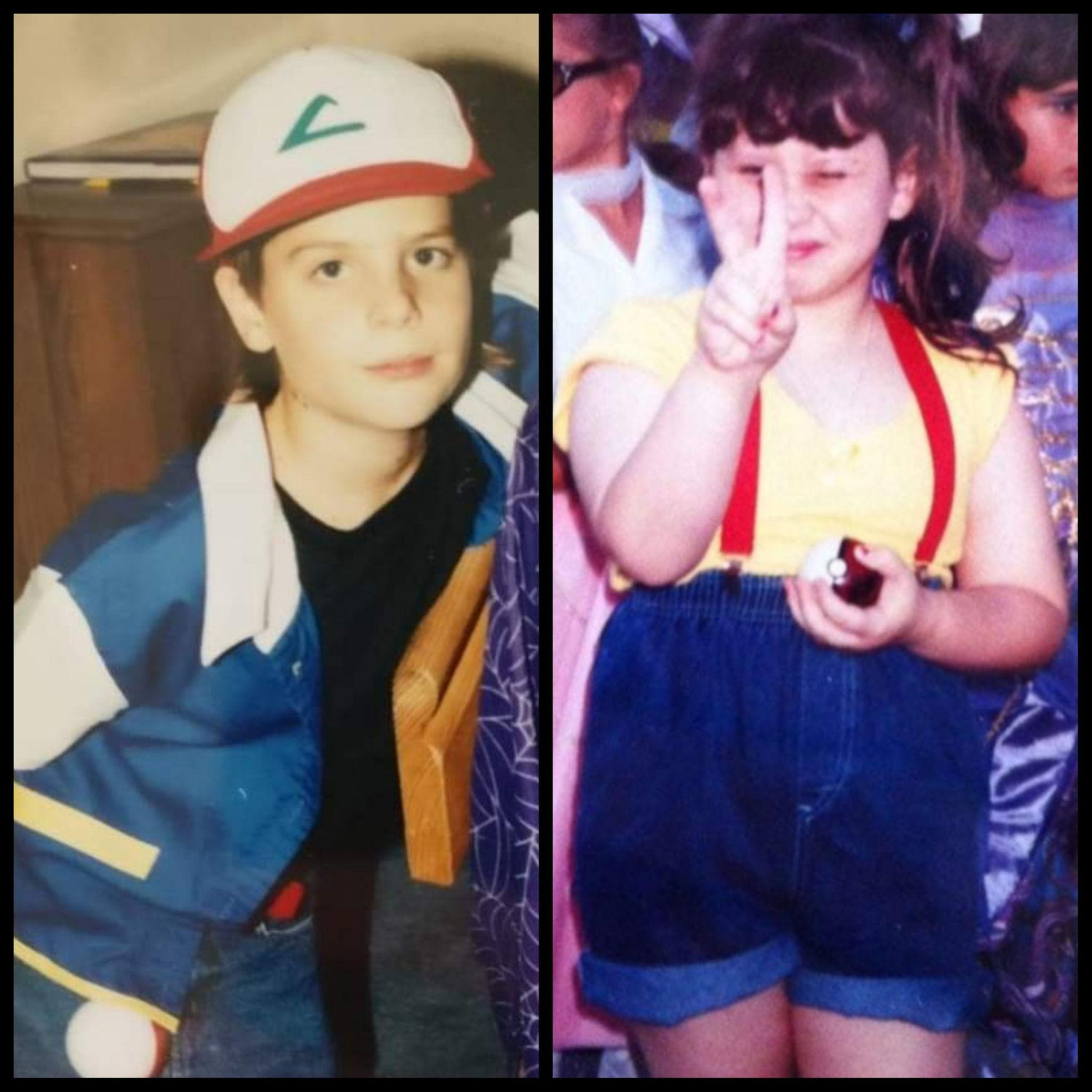 We are about the same age here (1st grade-ish) and both dressed up as Ash and Misty from Pokémon! (Oct. 1998)
