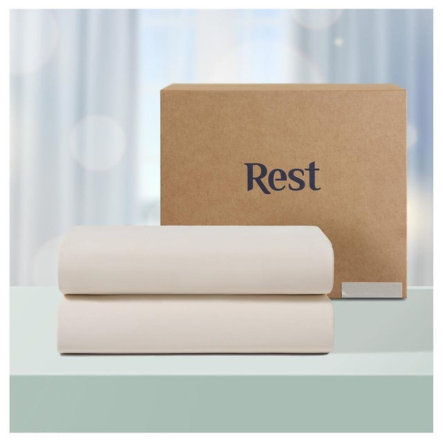 REST® Evercool®+ Flat Sheet, Silver Infused Cooling Bedding for Hot Sleeper and Night Sweat, Smooth Top Sheet, Machine Washable, for Fresh and Hygienic Sleep (Pink Ivory, King/Cal King)