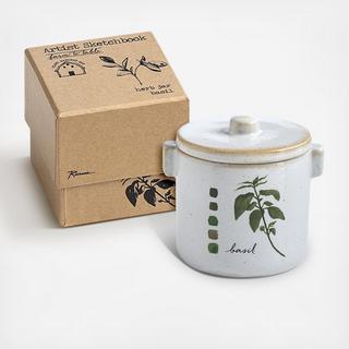 Farm To Table Basil Herb Jar