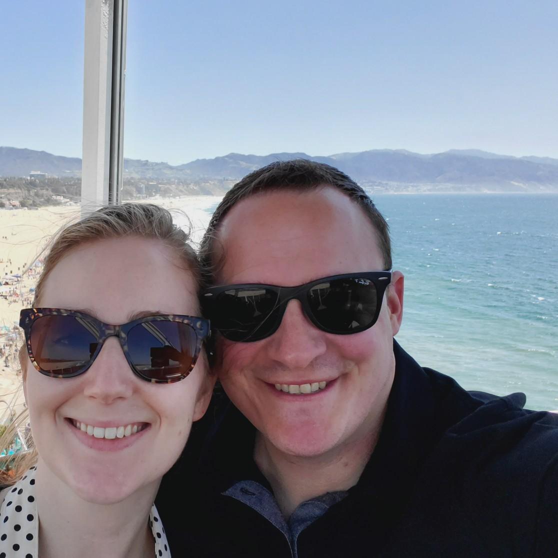 On the top of Santa Monica Pier's Ferris Wheel