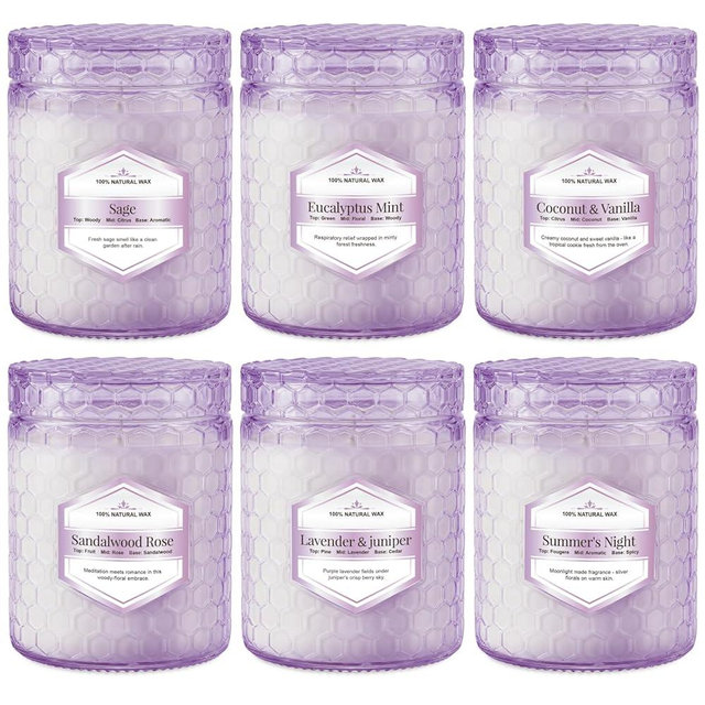 Candles for Home Scented, 6 Pack Aromatherapy Candles Gifts Sets for Women Birthday,33 oz Soy Wax 240 Hour Long Lasting Jar Candles