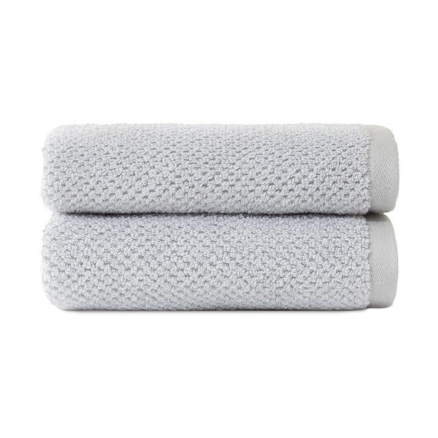Cozy Earth Nantucket 60% Cotton 40% Viscose from Bamboo Hand Towel - 600 GSM Plush & Fast-Drying with Rice Weave Pattern - 2 Pack 20" x 30" Luxury Hand Towel - Harbor Mist