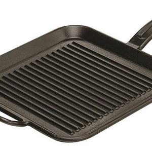 Lodge P12SGR3 Pro-Logic Cast Iron Square Grill Pan, Pre-Seasoned, 12-inch