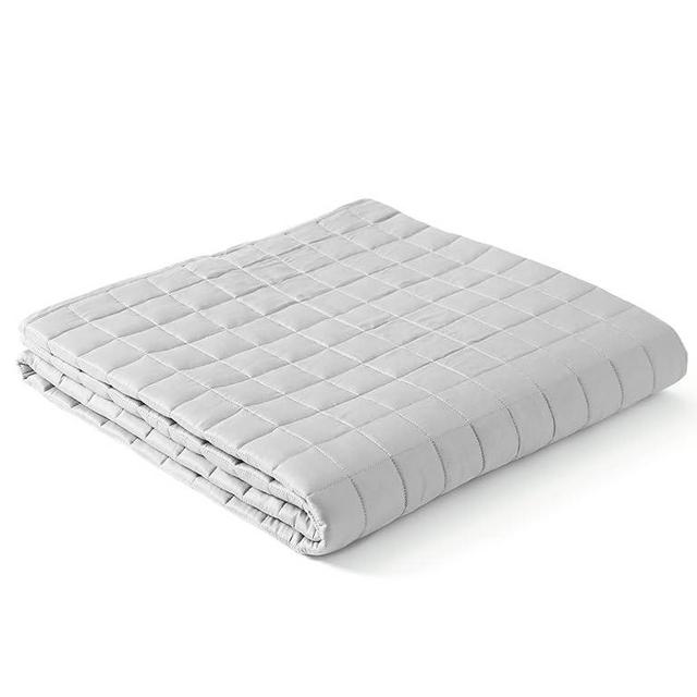 YnM Exclusive Cooling Weighted Blanket with Bamboo Viscose, Smallest Compartments, Bed Blanket for Two Persons of 140~240lbs, Ideal for Queen/King/Ca King Bed (88x104 Inches, 30 Pounds, Light Grey)