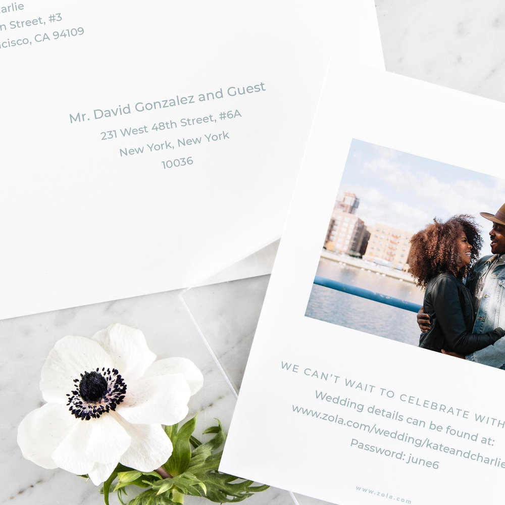 Waterfront Portrait | Blue | Zola Save The Dates