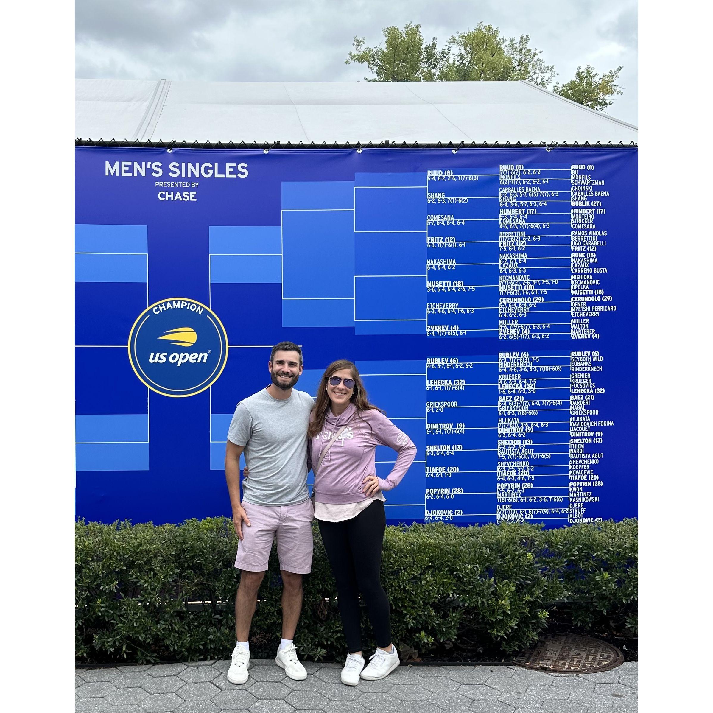 First US Open for me, and Bryan's second US Open