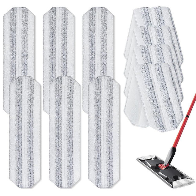 10Pcs Mop Replacement Pads,Compatible with O Cedar H2prO Flat Mop System Universal Mop Pads Mop Head Refills Washable Wet Mop,Replacment for Vileda H2prO Size Mops 15.94'' x 4.33''