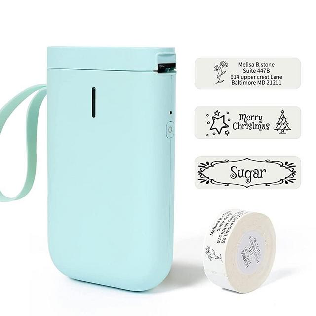 Label Maker Machine with Tape NIIMBOT D11 Portable Bluetooth Handheld Label Printer Included Multiple Templates Available for Phone Pad Easy to Use Home Office Organization USB Rechargeable-Green