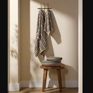Organic Cotton Mosaic Towels (Multi) - Bath Towel