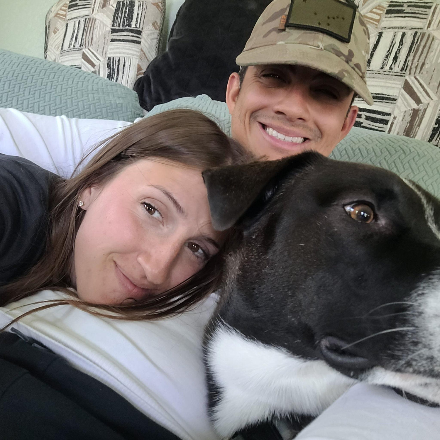 Relaxing in our new home in Alaska.