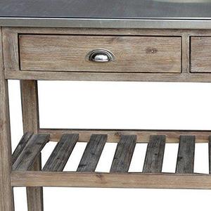 Boraam 98520 Sonoma Wire-Brush Kitchen Cart