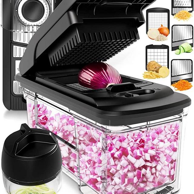 Fullstar All-in-1 Vegetable Chopper, Mandoline Slicer & Cheese Grater | Multi Blade French Fry Cutter & Veggie Dicer | Includes Bonus Handheld Spiralizer & Kitchen Gadgets