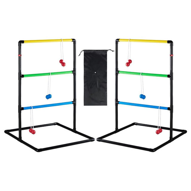 NEWBULIG Ladder Toss Game, Ladderball Golf Set with Tossing Balls, Ladder Ball Games for Outdoor Lawn, Yard & Backyard for Family, Adults & Kids, Complete with 6 Bolas, Score Trackers & Carry Bag