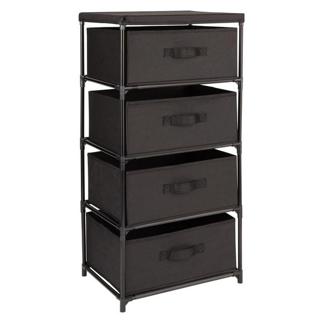 Juvale 4-Tier Tall Closet Dresser with Drawers - Clothes Organizer and Small Fabric Storage for Bedroom