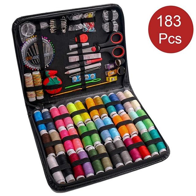 183PCS Premium Sewing Machine Kit, Sewing Kits for Adults, Kids, College Students, Beginners, Emergency, Sewing Supplies Kit Including Professional Sewing Accessories, 38 XL Thread Spools, Needles