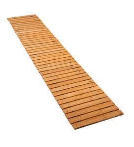 Plow & Hearth Portable Roll Out 6' FT Cedar Slatted Wooden Straight Pathway for Yard and Garden, 72 L x 18 D x 6 H
