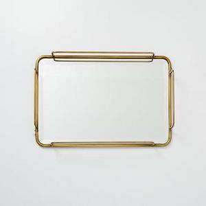Fishs Eddy Gilded Cafe Mirror Tray, Small, 15" W x 10" L