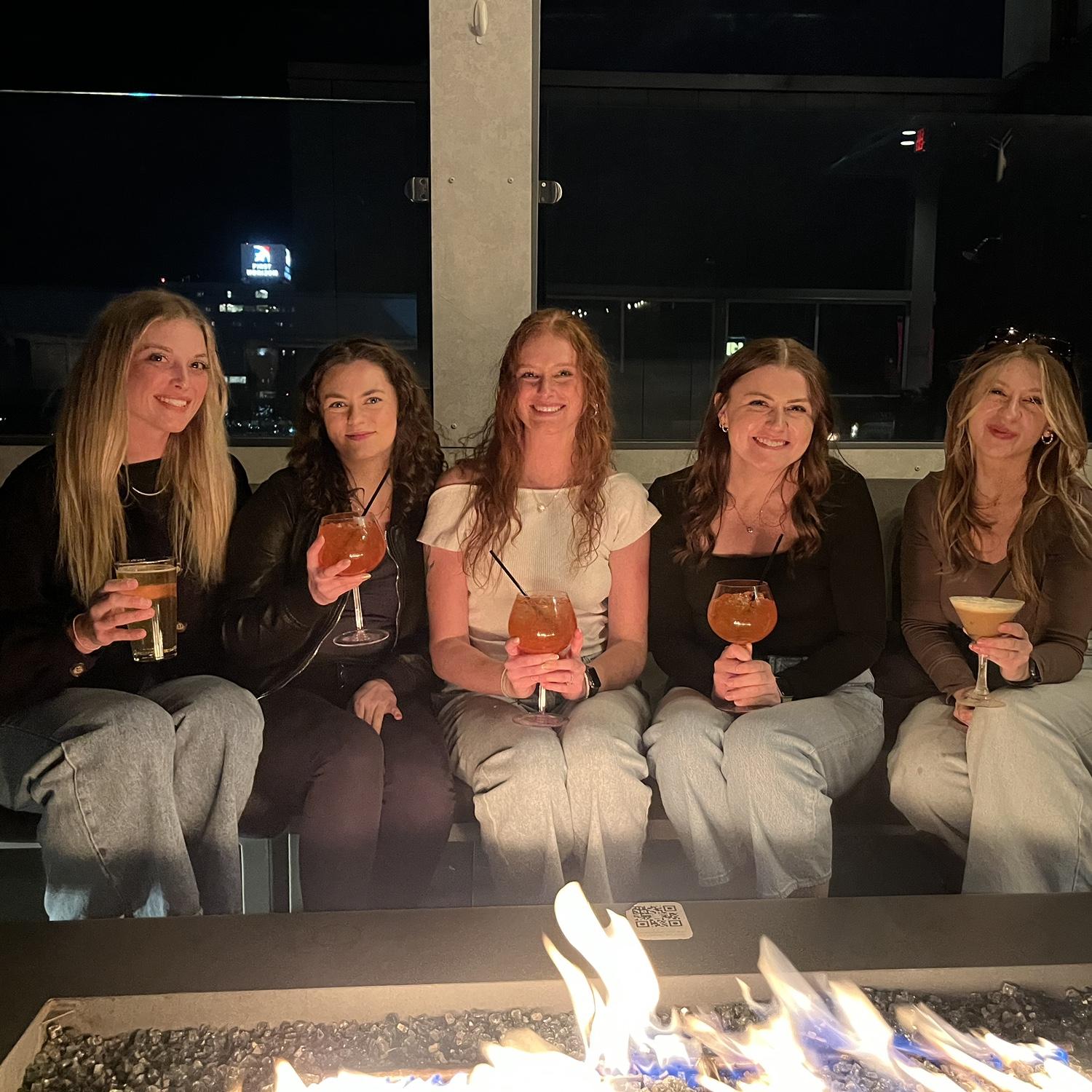 Fancy rooftop drinks with the girls!