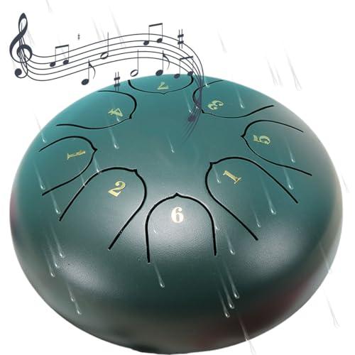 Generic Rain Drum for Outside Garden,Chakra Drum for Rain Outdoor, Drum Rain Chime Waterproof,Rain Drum for Garden Instrument, chakra Drum 6 Inches 8 Notes, Chakra Rain Drum Outdoor (Green)