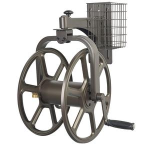 Liberty Garden Products 712 Single Arm Navigator Multi-Directional Garden Hose Reel, Holds 125-Feet of 5/8-Inch Hose - Bronze