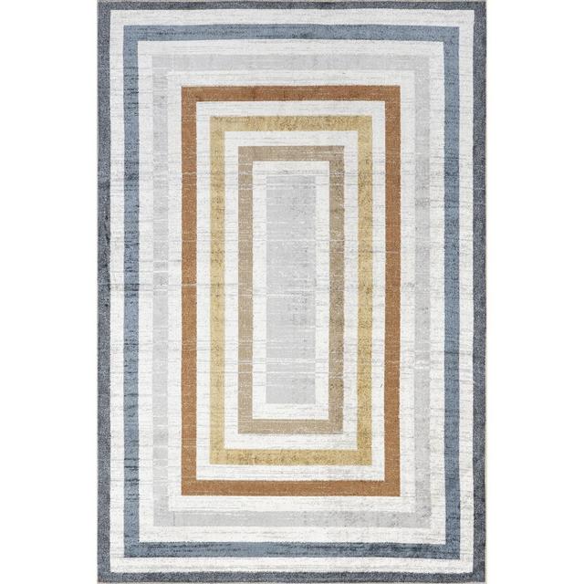 Nuloom Alienor Geometric 4x6 Machine Washable Area Rug for Living Room Bedroom Dining Room Kitchen, Multicolor/Ivory