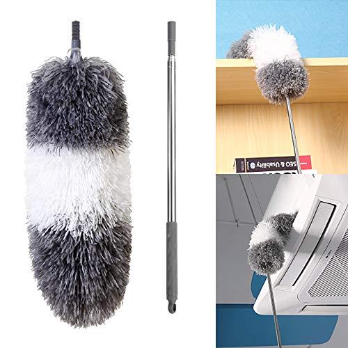 BOOMJOY Microfiber Telescoping Duster, 100" Extendable, Scratch-Resistant Cover, Stainless Steel Pole, Detachable Bendable Head, Washable