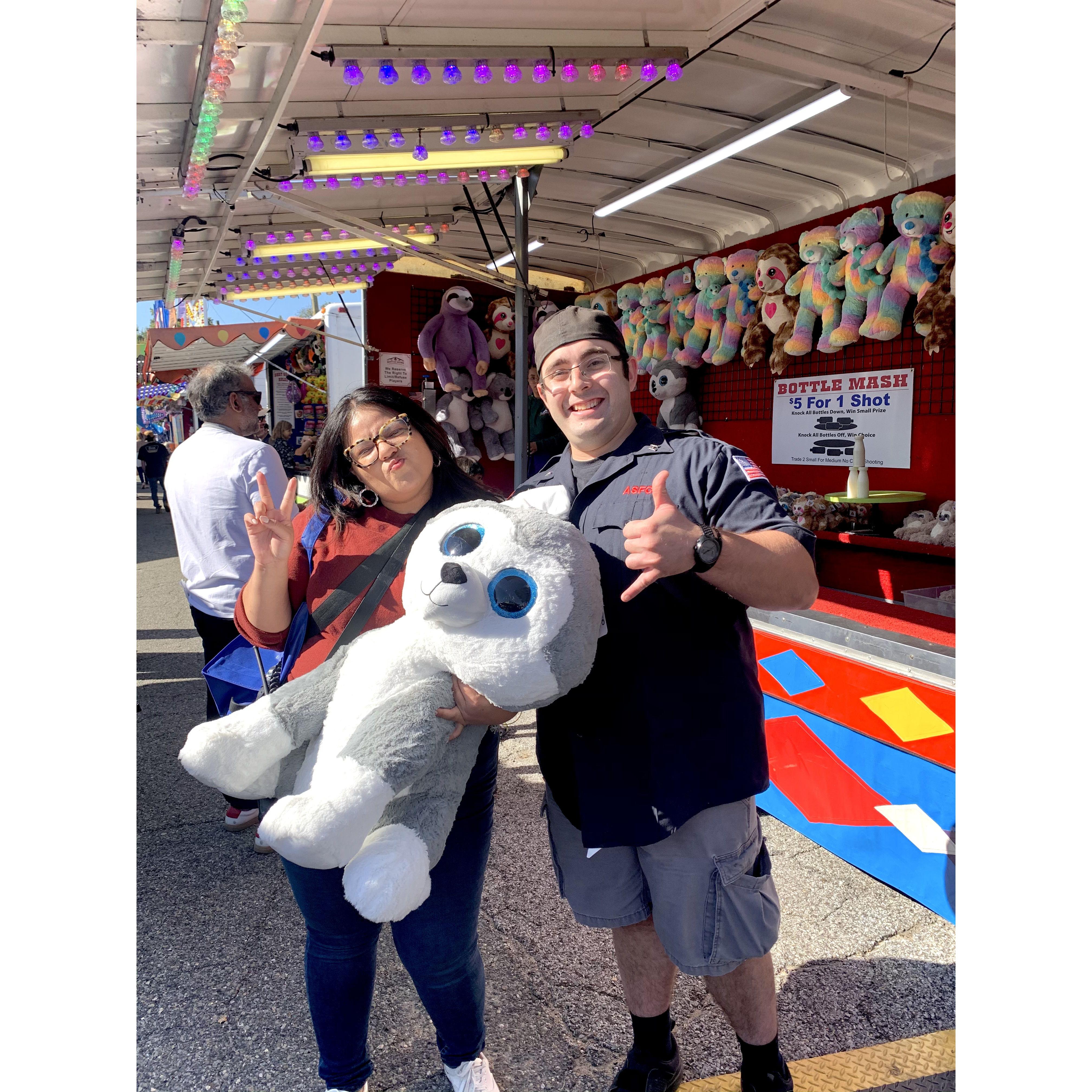 Gissell's first Oyster Fest. James won Gissell a Husky - Steamer #2