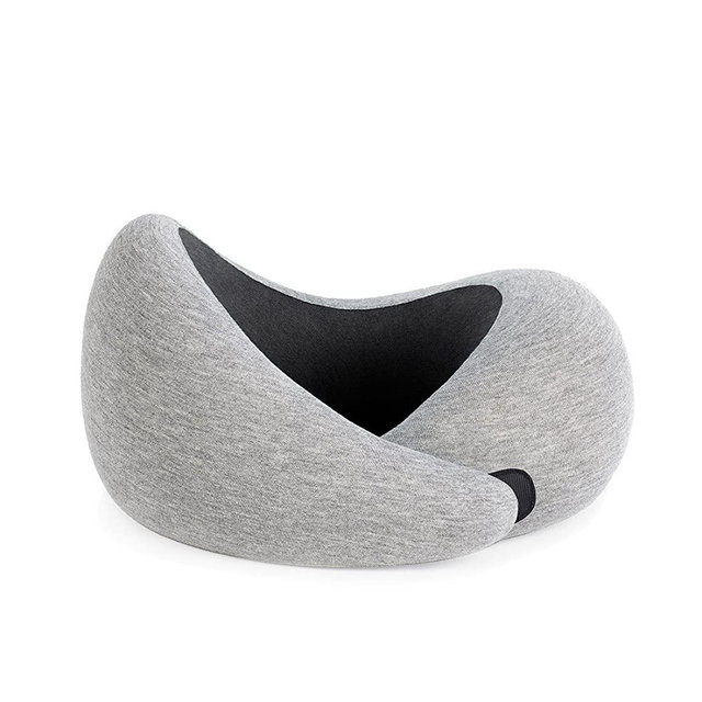 Ostrichpillow Go - Luxury Travel Pillow with Memory Foam | Airplane Pillow, Car Travel Pillow, Neck Rest (One Size, Grey)
