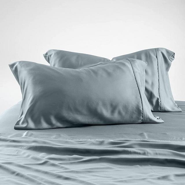 Olive + Crate Cooling Pillow Cases - Vegan Silk Pillowcase Made from Luxurious Eucalyptus Tencel Fiber, Satin Pillowcase for Hair and Skin, Acne Pillow Case, for King and Standard/Queen Size Pillows