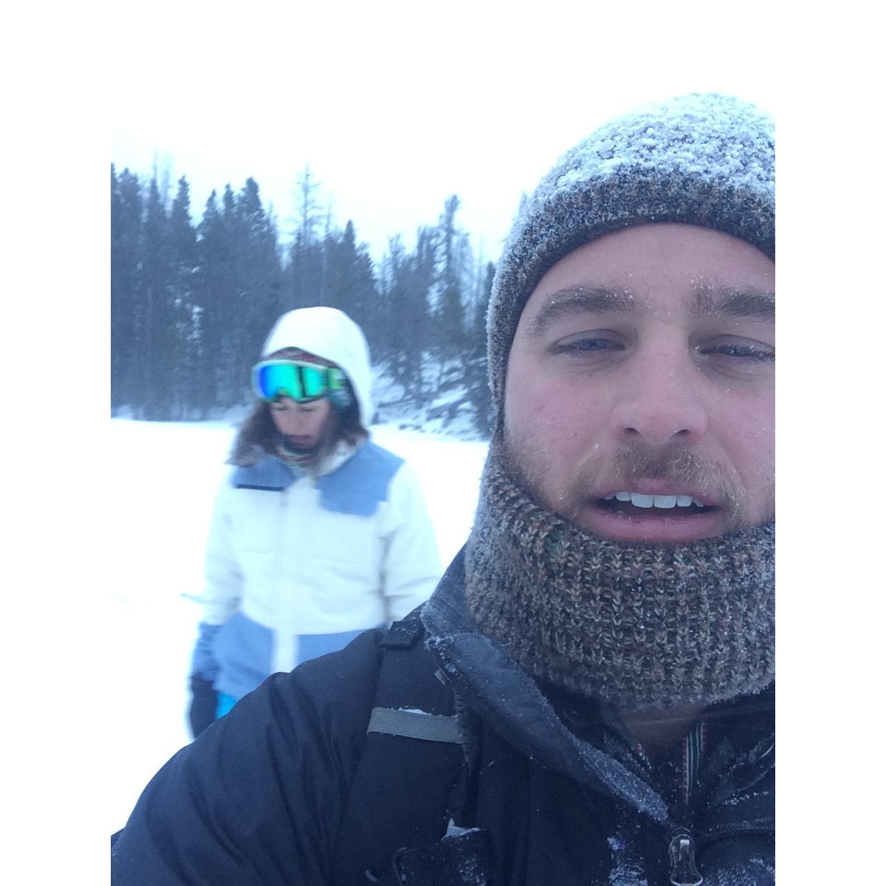 Our first winter in Colorado was filled with adventure! Here we are snowshoeing in Rocky Mountain National Park!