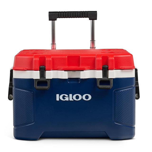 Igloo Trailmate 52Qt Wheeled Cooler, Insulated Hard Shell Ice Chest, Americana