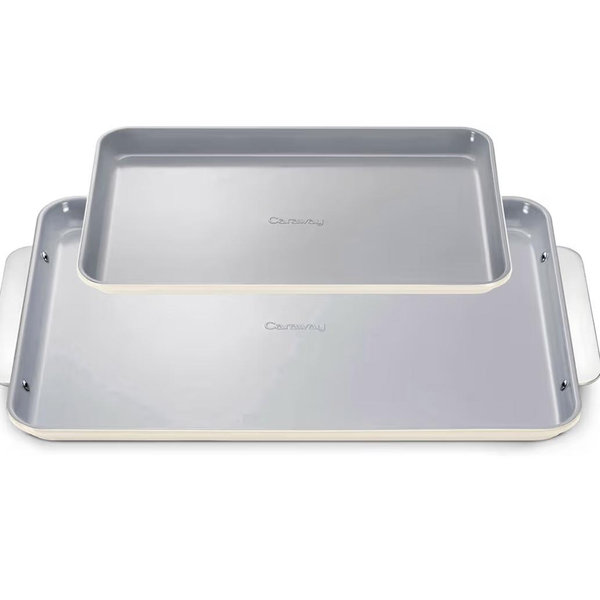 Caraway Non-Stick Ceramic Baking Sheet Duo - 18 x 13" Large & 15 x 10" Medium - Cream