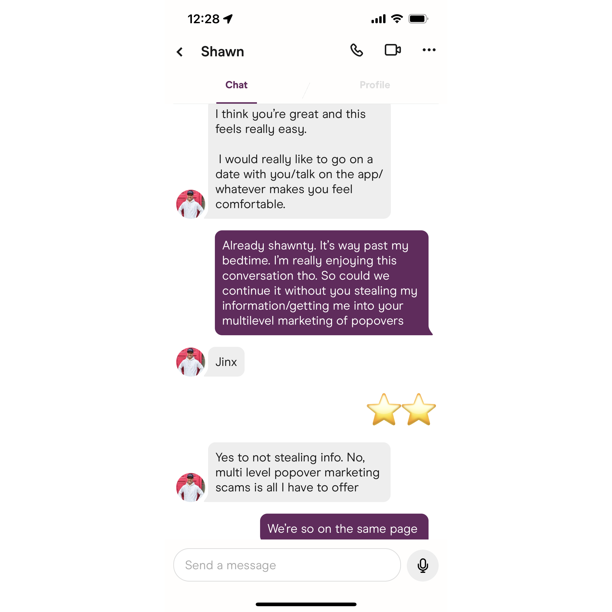 The instant connection and the first of many God shots