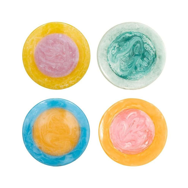 Folkulture Resin Drink Coaster for Table Decorations| Round Handmade Easter-Coasters for Drinks for Easter's Party| Waterproof Non Slip Coasters' for Bar-Party-Housewarming (4")
