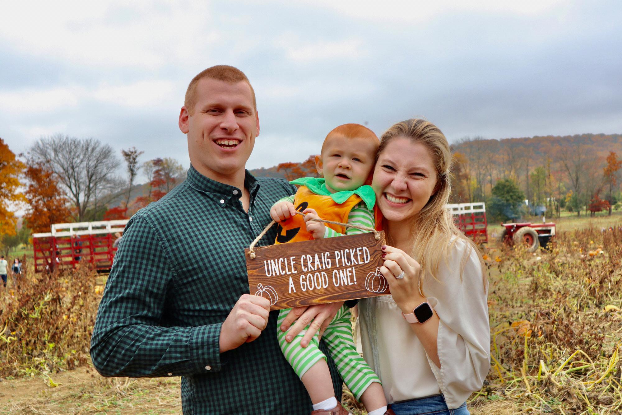Maddie and Craig with Craig’s nephew, John, right after Craig proposed